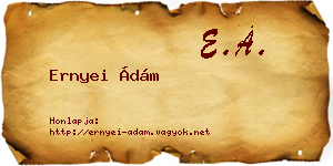 Ernyei Ádám névjegykártya